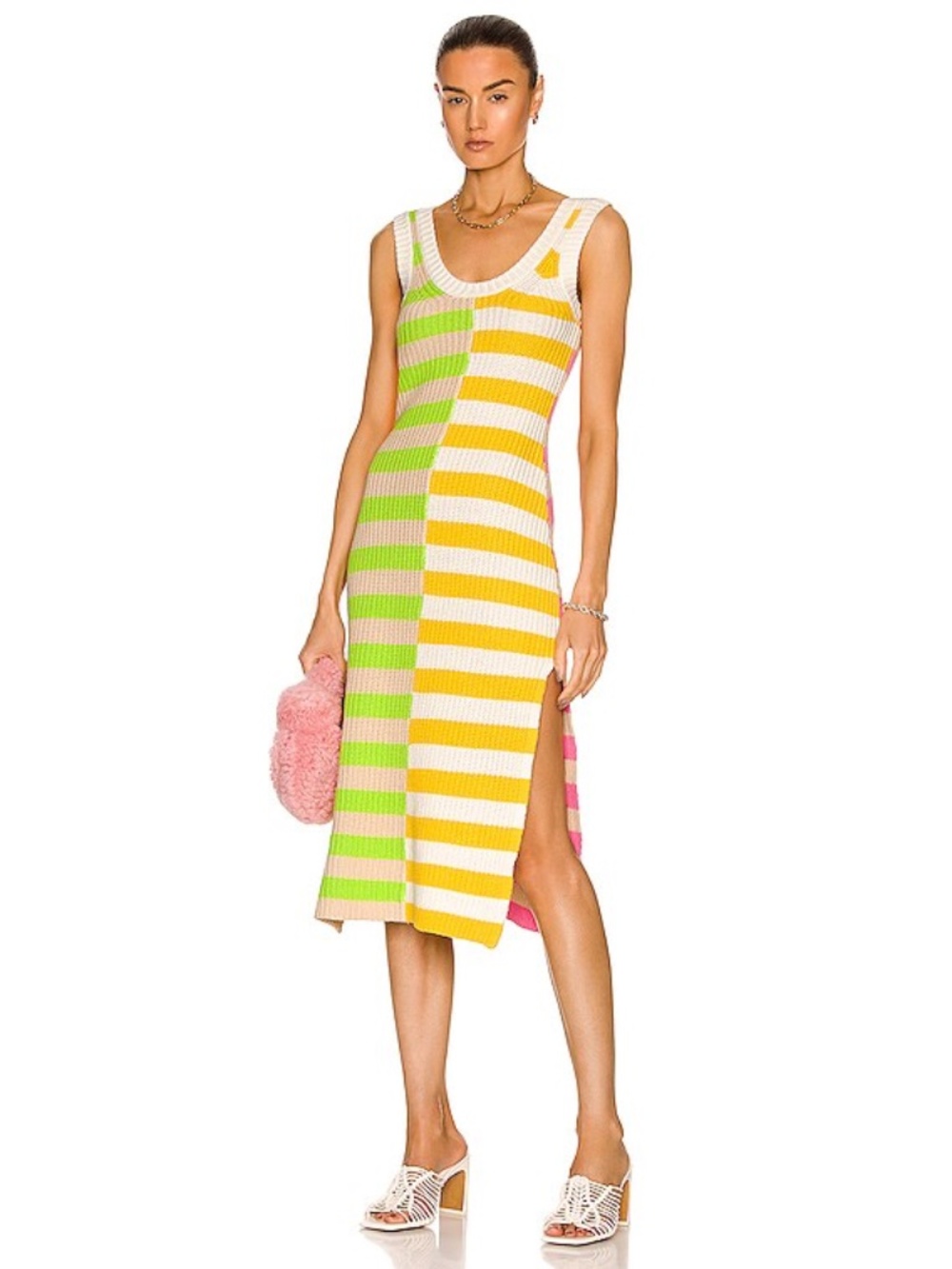 STAUD Seashore Striped Knit Dress